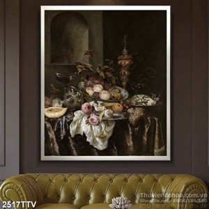 Tranh tĩnh vật hoa quả sơn dầu độc đáo