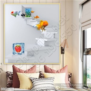 Tranh hoa lá dán tường