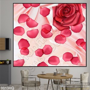 Tranh hoa lá hoa hồng