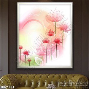 Tranh hoa lá in gạch