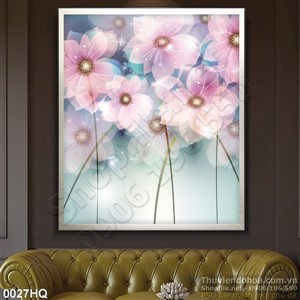 Tranh hoa lá trang trí phòng ngủ