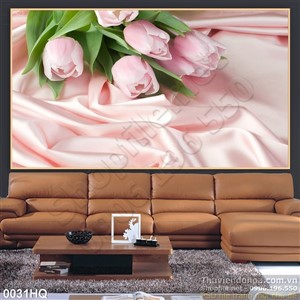 Tranh hoa lá hoa tulip đẹp