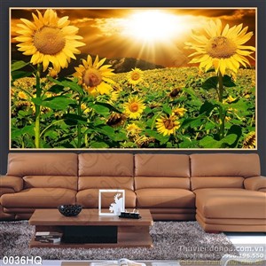 Tranh hoa lá hoa hướng dương