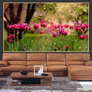 Tranh hoa lá tulip