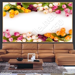 Tranh hoa lá hoa tulip