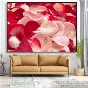 Tranh hoa lá hoa hồng đẹp