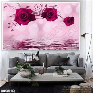Tranh hoa lá hoa hồng đẹp