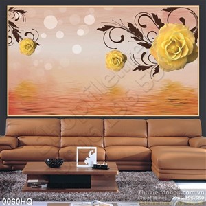 Tranh hoa hồng vàng