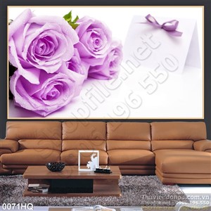 Tranh hoa hồng tím