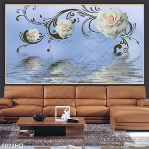 Tranh hoa hồng trang trí dán tường