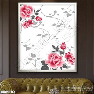 Tranh hoa hồng dán tường