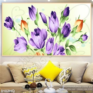 Tranh hoa trang trí dán tường