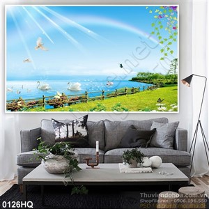 Tranh hoa lá treo tường phòng khách