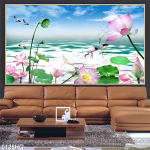 Tranh hoa sen độc đáo