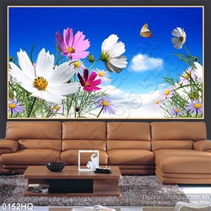 Tranh hoa trang trí dán tường