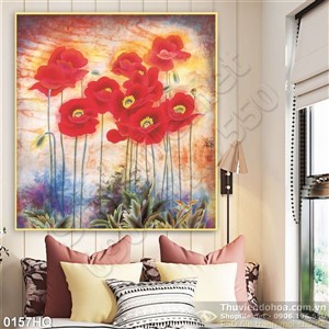 Tranh hoa lá sơn dầu