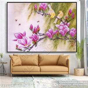 Tranh hoa lá hoa sứ đẹp