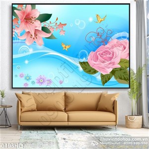 Tranh hoa lá trang trí nền đẹp