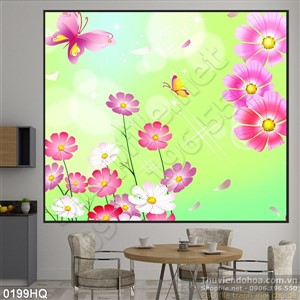 Tranh hoa lá trang trí dán tường