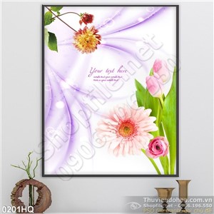 Tranh hoa lá trang trí phòng ngủ