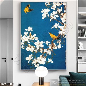 Tranh hoa đào trang trí tường