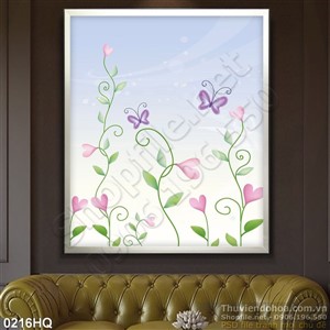 Tranh hoa lá trang trí phòng ngủ