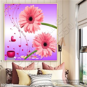 Tranh hoa lá treo tường phòng khách