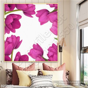 Tranh hoa lá tulip đẹp