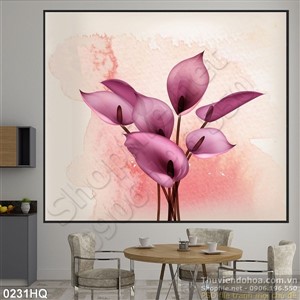 Tranh hoa lá hoa vân môn đẹp