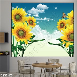 Tranh hoa lá hướng dương