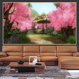 Tranh hoa lá mùa xuân