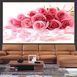 Tranh hoa hồng trang trí phòng khách