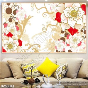 Tranh hoa lá dán tường nghệ thuật