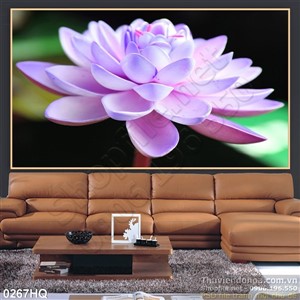 Tranh hoa lá hoa sen đẹp