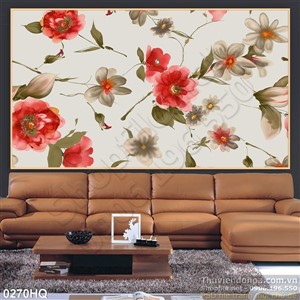 Tranh hoa lá dán tường độc đáo