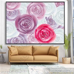 Tranh hoa lá dán tường hiện đại