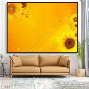 Tranh hoa trang trí dán tường