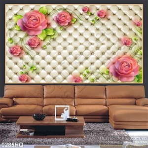 Tranh hoa lá nền trang trí đẹp