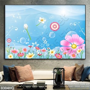 Tranh hoa lá trang trí phòng ngủ