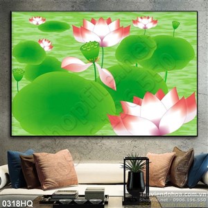 Tranh hoa sen nghệ thuật