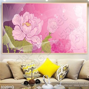 Tranh hoa lá nghệ thuật dán tường đẹp