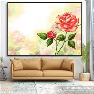 Tranh hoa hồng dán tường đẹp