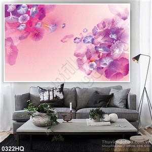 Tranh hoa lá dán tường phòng ngủ