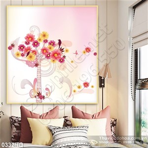 Tranh hoa lá nghệ thuật hiện đại