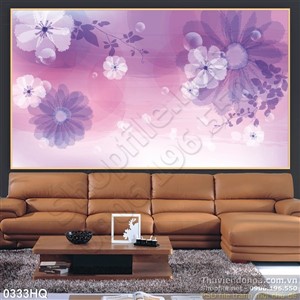 Tranh hoa dán tường phòng ngủ
