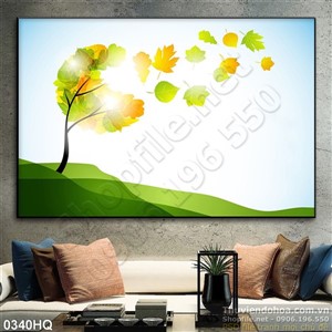 Tranh hoa lá dán tường độc đáo