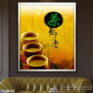 Tranh hoa lá dán tường phòng khách