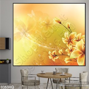 Tranh hoa lá treo tường phòng ngủ