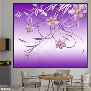 Tranh hoa lá trang trí dán tường