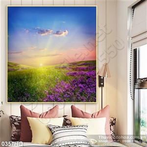 Tranh hoa lá trang trí phòng khách